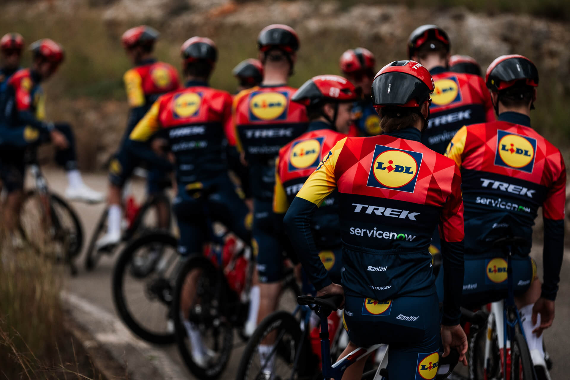 Junior cyclist competing in a race