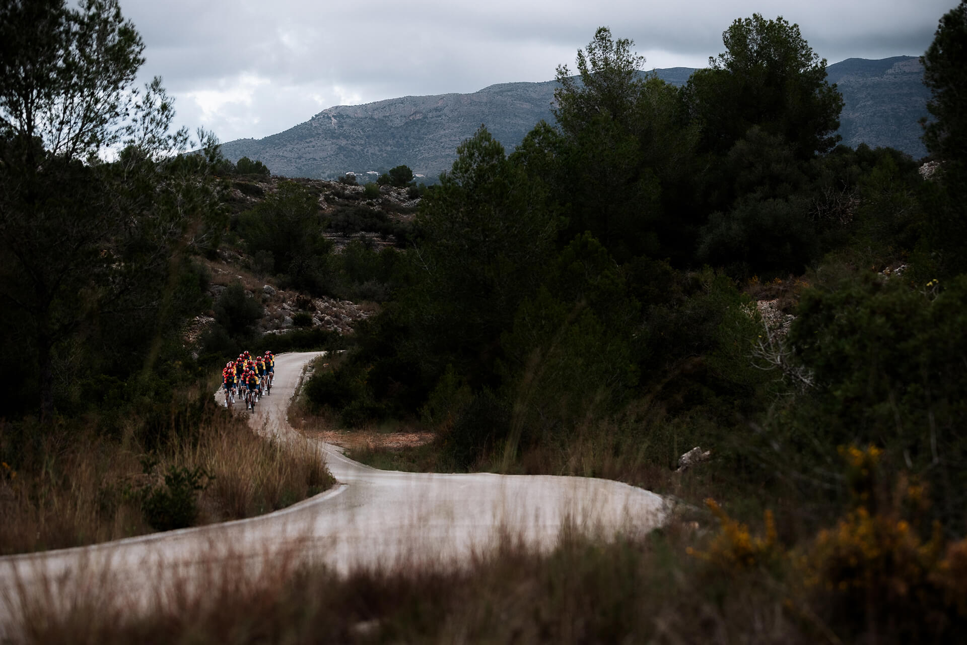 Cyclist riding on a training session